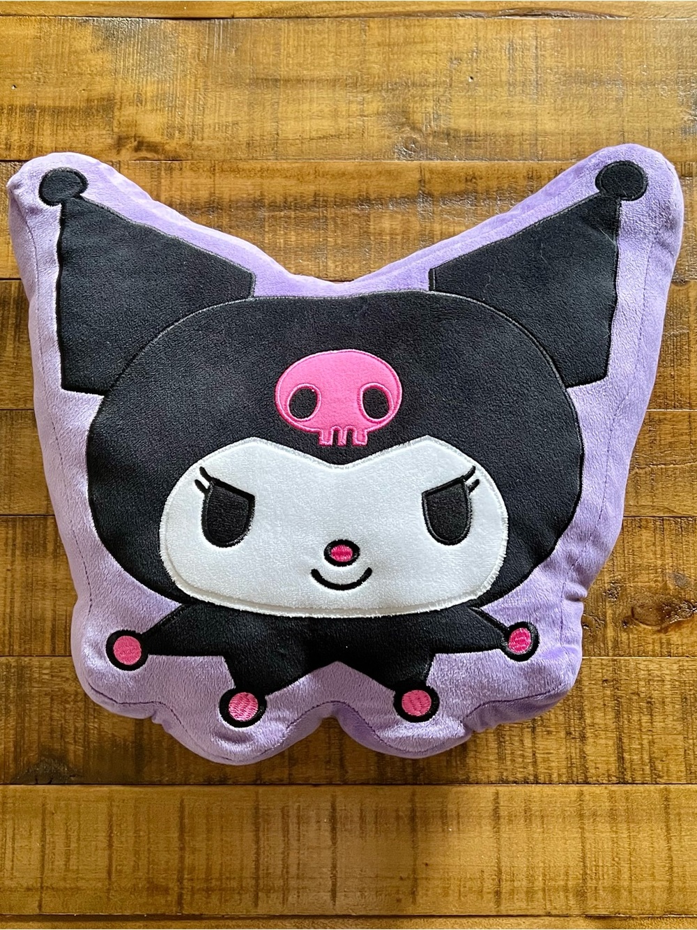 Sanrio Kuromi Plush Pillow Cushion Plush Big Face 15” x 13” x 4”